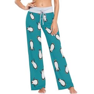 Mnsruu Dames Pyjama Bottoms Cute Pinguins Blauw, C21, L