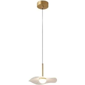 TONFON minimalistische creatieve hanglamp moderne lotusbladvorm kroonluchter volledig koperen hanglamp met acryl lampenkap for keukeneiland woonkamer slaapkamer nachtkastje eetkamer hal(Color:Gold)