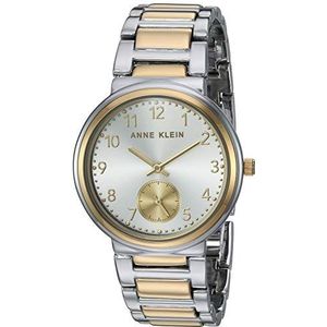 Anne Klein Vrouwen gemakkelijk te lezen tweekleurige armband horloge, Zilver Tweekleurig, Eén maat, AK-3407SVTT