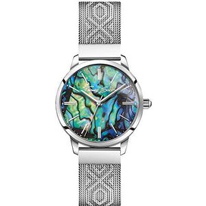 Thomas Sabo Dames analoog kwarts horloge met roestvrij stalen armband WA0344-201-218-33 mm, zilverkleurig, grijs, groen, paars., 33 mm, Armband