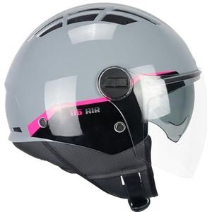 CGM Helm met open gezicht, 116G Air Bio, grijs fuchsia, maat XL (61-62 cm)