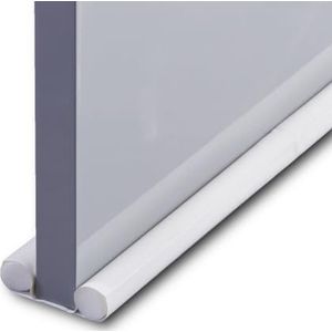 HOOZ Tochtstopper voor deuren, PU-leer, deurafdichting, tochtstopper met dubbele afdichting, op maat te snijden, tochtstopper, windstopper en tochtstopper, wit, 1 stuk