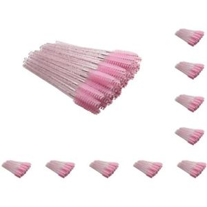 10 Set Van 50 Stuks Wimper Borstel Vrouwen Accessoires Make-up Gereedschap Valentijnsdag Zoete Wenkbrauw Pincet Remover Brow Borstels Helder Roze/Roze