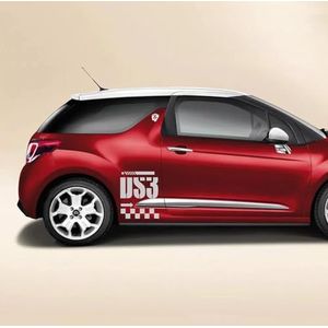 KORKUS 2 stks Autodeur Side Racing Styling Sport Strepen Body Exterieur Decor Stickers, Voor Citroen DS3 Accessoires