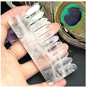 BIANMTSW Natuurlijke amethist rozenkwarts kristallen kam met brede tanden, edelsteen geschenkcollectie