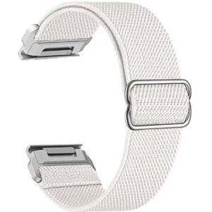 20 22 26 mm elastisch geweven nylon lusband geschikt for Garmin Fenix ​​7X 6X 5X 7S 6S 5S Pro 7 6 5 Plus 3HR 945 for Epix Gen 2 Enduro horlogeband(White-Silver,22mm For Fenix 7)