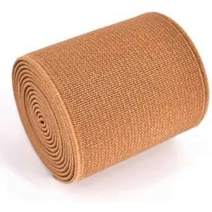 5 cm geïmporteerde rubberen band, kleur elastische band, dubbelzijdig en dik elastiek kleding naaien accessoires-goudbruin
