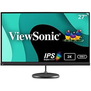 Viewsonic VX2785-2K-MHDU 68,6 cm (27 inch) design monitor (WQHD, IPS-paneel, FreeSync, HDMI, USB-C 3.2 incl. oplaadfunctie, luidspreker) zwart