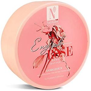 NUTRIGLOW Natural's English Rose Body Butter Cream with Rose Extracts, Deep Nourishing, Moisturizing Healthy Glowing Skin, Anti-aging Dark Spots & Skin Treatment 200gm