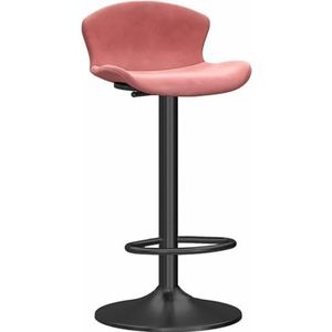 Barkrukken Barstoelen, Aanrechtbarkrukken Aanrechtstoel Metalen Basis En Voetsteun, Met Fluweel Beklede Zitting Verstelbare Barkrukken Keukenstoelen(Pink)