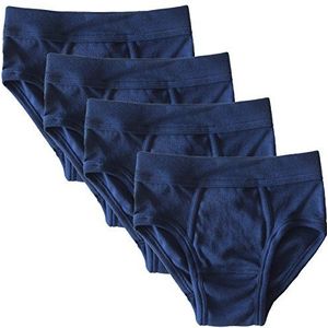 HERMKO 2840 4-pack jongensslips met zachte tailleband van biologisch katoen, marineblauw, 116