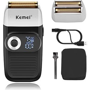 KEMEI Folie scheerapparaat voor mannen Elektrisch scheerapparaat met glad scheerresultaat Snoerloos elektrisch scheerapparaat met LED-display Vaderdagcadeaus