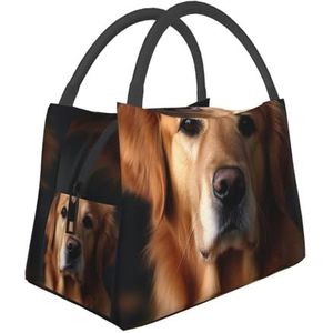 Lunch Tas voor Mannen Vrouwen Geïsoleerde Lunch Box Golden retriever Lunchbox Lunch Tote tas voor Werk Lunch Tas met Zijzakken