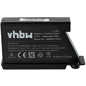 vhbw Li-Ion accu 2600 mAh (14,4 V) compatibel met robotstofzuiger Home Cleaner Home Cleaner Home Robot LG HomBot VR6171LVM, VR6260, VR62601LV, VR62601LVM, VR6260LV