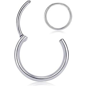 Titanium neusringen 20G 18G 16G neusringen hoepels septum clicker scharnierende segmentring kraakbeen helix tragus conch daith hark hoepel oorbel, diameter 5 mm tot 12 mm zilver-goud-rose goud-zwart