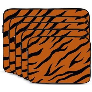 Oranje tijger luipaard Print Laptop Sleeve Case Draagbare Computer Cover Tas Slanke Laptop Tas Voor Mannen Vrouwen 10 inch