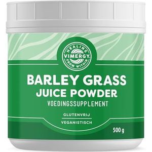 Vimergy Gerstegras Poeder – Gerstegrassap Poeder Supergroenten – Supplementen voor Veganisten – Mix Zonder Antiklontermiddel, Vulstof, Smaakstof of Suiker – Non-GMO en Glutenvrij, 500g