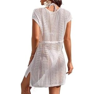 Cover-up voor vrouwen strandkleding gebreide strandkleding vrouwen badpak cover-up gehaakte badmode badpakken zomer tunieken jurk zijsplit badpak coverups badpak cover ups badpak cover ups voor
