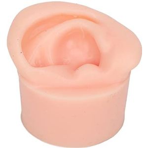 Siliconen Piercingmodel, Piercing Oefenoormodel Herbruikbaar Lichte Huidskleur voor Beginner voor Salon (Rechts)