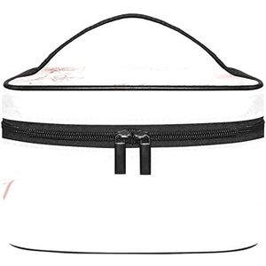 Make-up Organizer Bag, Travel Makeup Bag Organizer Case Draagbare Cosmetische Tas voor Vrouwen en Meisjes Toiletartikelen Roze Hart Is Als Een Bloem, Meerkleurig, 22.5x15x13.8cm/8.9x5.9x5.4in