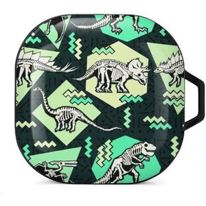 Wave dinosaurus oordopjes hoesje compatibel met Samsung hard shell beschermhoes zwart stijl