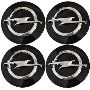 4 Stuks Auto Wieldoppen Voor Opel Mokka X 2 SUV 2017-2020, Center Hub Cap Set ABS-Naafdoppen Buitenwielnaafdoppen Eenvoudige Installatie Tijdloos Ontwerp,Black-56mm