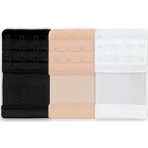 YISCOCKO BH-verlengers 4 haak 3 stuks BH-extender-zwart, huidskleur, wit-BH Strap Extenders Extensions.