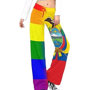 LGBT Pride Ecuador Vlag Yoga Broek Voor Vrouwen Casual Broek Lounge Broek Trainingspak met Trekkoord 3XL