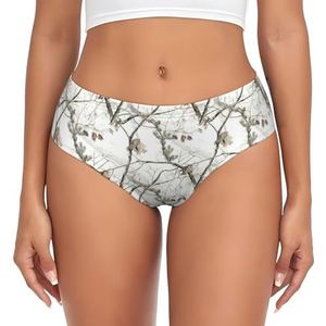 ASFgda Dames ademend wit boom camo print ondergoed, stretch perfect ondergoed, super zacht comfortabel, verkrijgbaar in grote maten, Zwart, XS