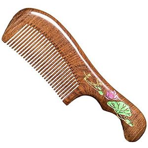 Sandelhout Houten Haar Kam Handgemaakte Houten Kam Sandelhout Antistatische Haar Kam Fijne Tand Haar Kammen Voor vrouwen en kinderen Baard Kam Goede Gift (louts)
