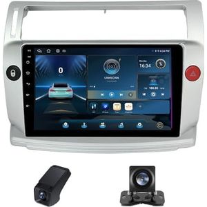 9 inch Car Radio Touchscreen geldt voor Citroen C4 LA LC C-Triomphe C-Quatre 2004-2014, Achteruitrijcamera Compatibel met CarPlay/Android Auto/Bluetooth5.0 FM/AM RDS Radio DSP(B,NF-1)