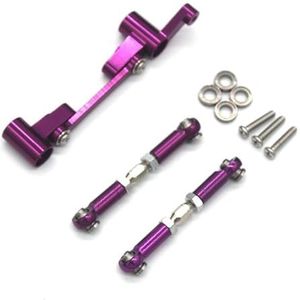 For MJX 14210 14209 1/14 RC 4WD afstandsbediening auto metalen upgrade onderdelen Stuurinrichting stuurstang(PURPLE)