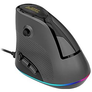 Verticale gamingmuis, 4800 dpi Rgb Bionics-principe strekt zich natuurlijk uit unieke laterale joystick, geschikt voor laptopspelers die graag games spelen (zwart)