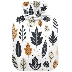 LI ZHI XIN PVC warmwaterkruik met fluwelen deksel 1L 2L kleine middelgrote herfst blad patroon