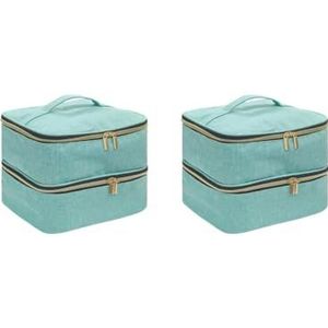 Nagellak Organizer Case Slijtvaste nagellak draagtas voor thuis, 2 Set (Groen), 25cmx20cmx19cm, als beschrijving