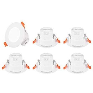 ENUOTEK 5W LED Spotjes in Plafond, IP44 voor Badkamer Keuken Woonkamer, Verlichting Kleur Instelbaar 3000K 4000K 5000K, Plafondgat 65-80MM, 6 Lampen