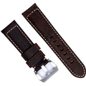 dayeer Horlogeband van echt paardenleer voor Panerai Retro Vintage Tang handgemaakte riemaccessoires 24 mm (Color : White Light Pin, Size : 22mm)