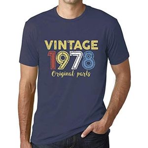 Heren Grafisch T-Shirt Originele Onderdelen 1978 – Original Parts 1978 – Cadeau voor 46ste Verjaardag 46e Jubileum 46-jarige Man Vintage 46 Jaar 1978 Korte Mouw Grappig Denim XL