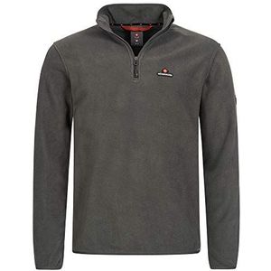 Höhenhorn Skyja Fleecetrui voor heren, herfst, winter, microfleece, sweatshirt met halve ritssluiting, grijs, S