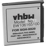 vhbw Accu compatibel met Samsung SGH-D830, SGH-E840, SGH-U100, SGH-U600, SGH-X820 smartphone telefoon (800mAh, 3,7V, Li-Ion)