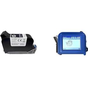 Draagbare inkjetprinter 12.7mm Handheld Inkjet Printer Label Mini, Draagbare Printer, QR Bar Batch Code Datum Nummer Logo Vervaldatum T-shirts (Color : With 1 cartridge, Size : 6)