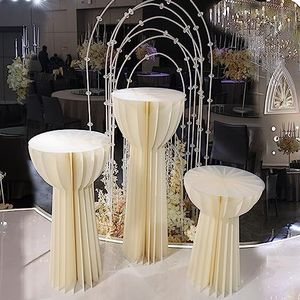 ARIASS Cilinderstandaarden voor feestjes, opvouwbare papieren cilindervoetstukstandaard Cilindertafels voor feesten Bruiloft Verjaardag Display Dessert Taartdecoratie ( Color : White , Size : B-40cm 3