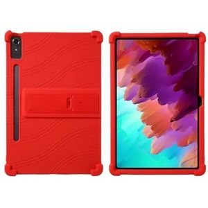 Soft Silicon Tablet Cover Geschikt for Lenovo Tab P12 Pro 12.7inch TB-375FC TB-373FU Siliconen Stand Cover Shockproof Shell(Red)