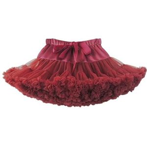 Tutu Rokken Lente Multicolor Baby Meisjes Tutu Rokken Kinderen Pluizige Ballet Rok Kinderen Prinses Kant Tule Party Dans Rok Vrouwen Tiener Tutu Rokken, wijnrood, 11-16T