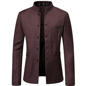 Heren colbert met opstaande kraag in effen kleur Slank temperament Comfortabel en veelzijdig casual jack voor elke dag XXL