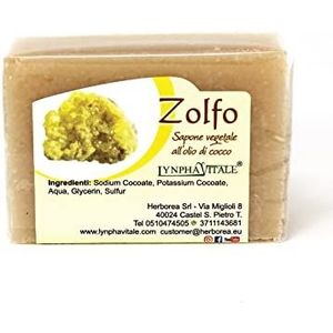 Natuurlijke zeep - Pure plantaardige zwavelzeep - Voedende en genezende zeep voor de vette huid - Ideaal tegen puistjes en acne - Handgemaakte Italiaanse zeep