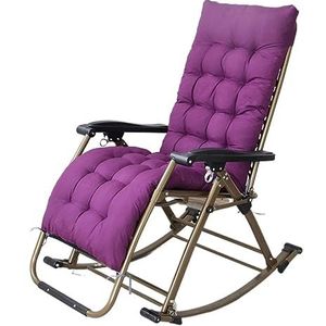 Ligstoel Zonneligstoel Ligstoelen Patio Opvouwbare Lounge Lunchpauze Schommelstoel Ademende Stof Sterk Stalen Frame Voor Kantoor Buiten Ligstoel Opvouwbaar Tuinligstoel (Color : Purple)