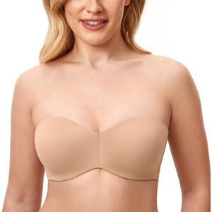 DELIMIRA Strapless-bh Voor Dames Zonder Beugel Minimizer Met Beugel Plus Ondersteuning Voor Maten Warm Beige 75E