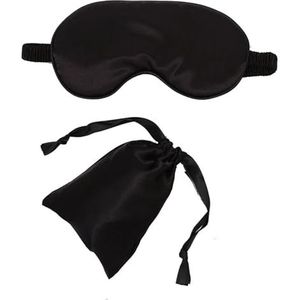 Zijde slaapmasker, Zijden slaapmaskers for de ogen 1 STUKS Imitatiezijde slaapmasker met gewatteerde oogbescherming(Schwarz)