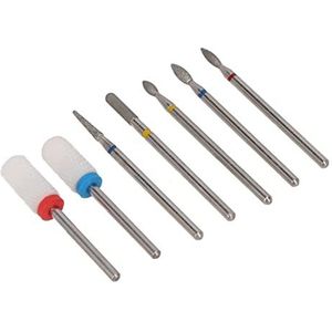Professionele 7-delige Nagelboren voor Acrylgelnagels - Carbidebitset voor Nagelriemen, Snel Hervormen, Polijsten en Gladmaken